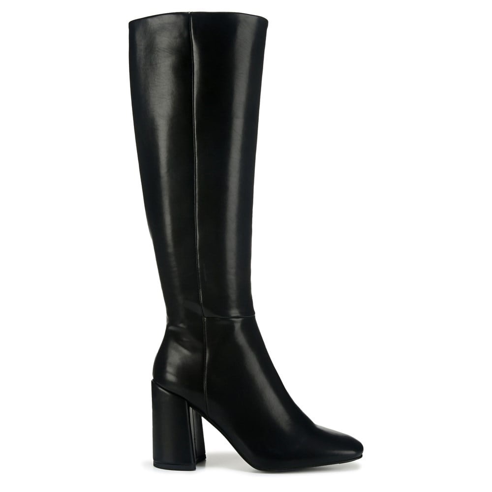 Madden Girl Black Heeled Knee High Boots (Size 6) - Picture 7 of 8